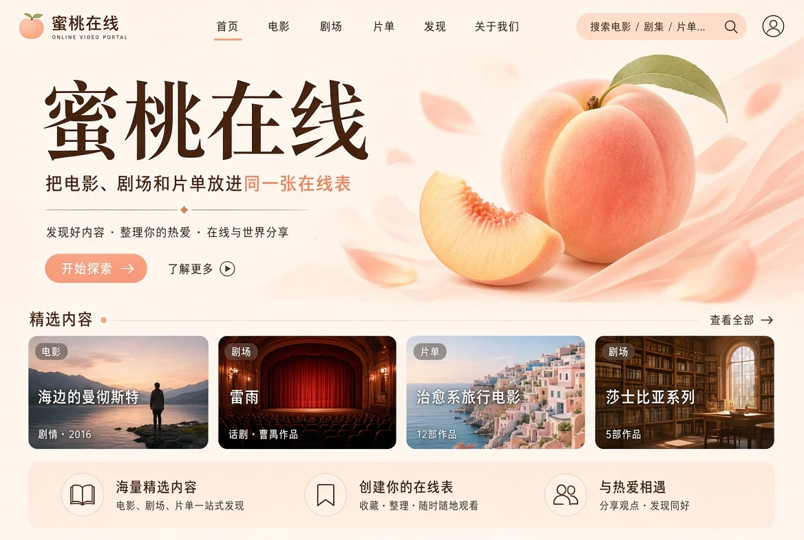 蜜桃在线故事与观影主视觉